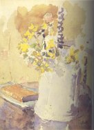 Still life with a vase of flowers by W. Sickert