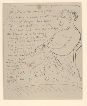 Duncan Grant. Study for a page of Nurse Lugton's Curtain by Virginia Woolf