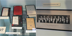 (left) Booklets from various student clubs (right) photo of Conversazione Committee