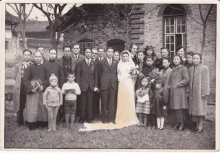 A Christian Wedding in Junghsien, Murray and Grace Tang,  Spring 1942 Credit: Bridgman Family.