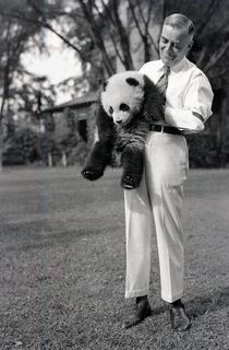 George Sparling with Pandora, [1938].  Credit: Walmsley Family.