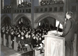 Jim Endicott preaching in Moore Memorial Church, Shanghai Credit: Endicott Family.