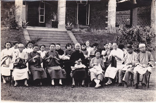 Dorcas Society working on garments for needy children [undated] Credit: Bridgman Family.