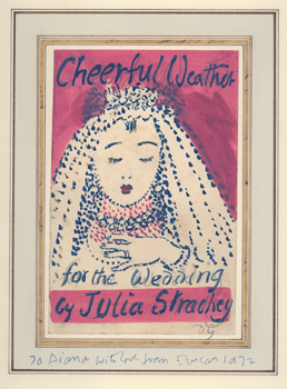 Design by Duncan Grant for the dust jacket of Cheerful weather for the wedding by Julia Strachey