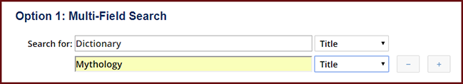 Advanced search option in the library catalogue